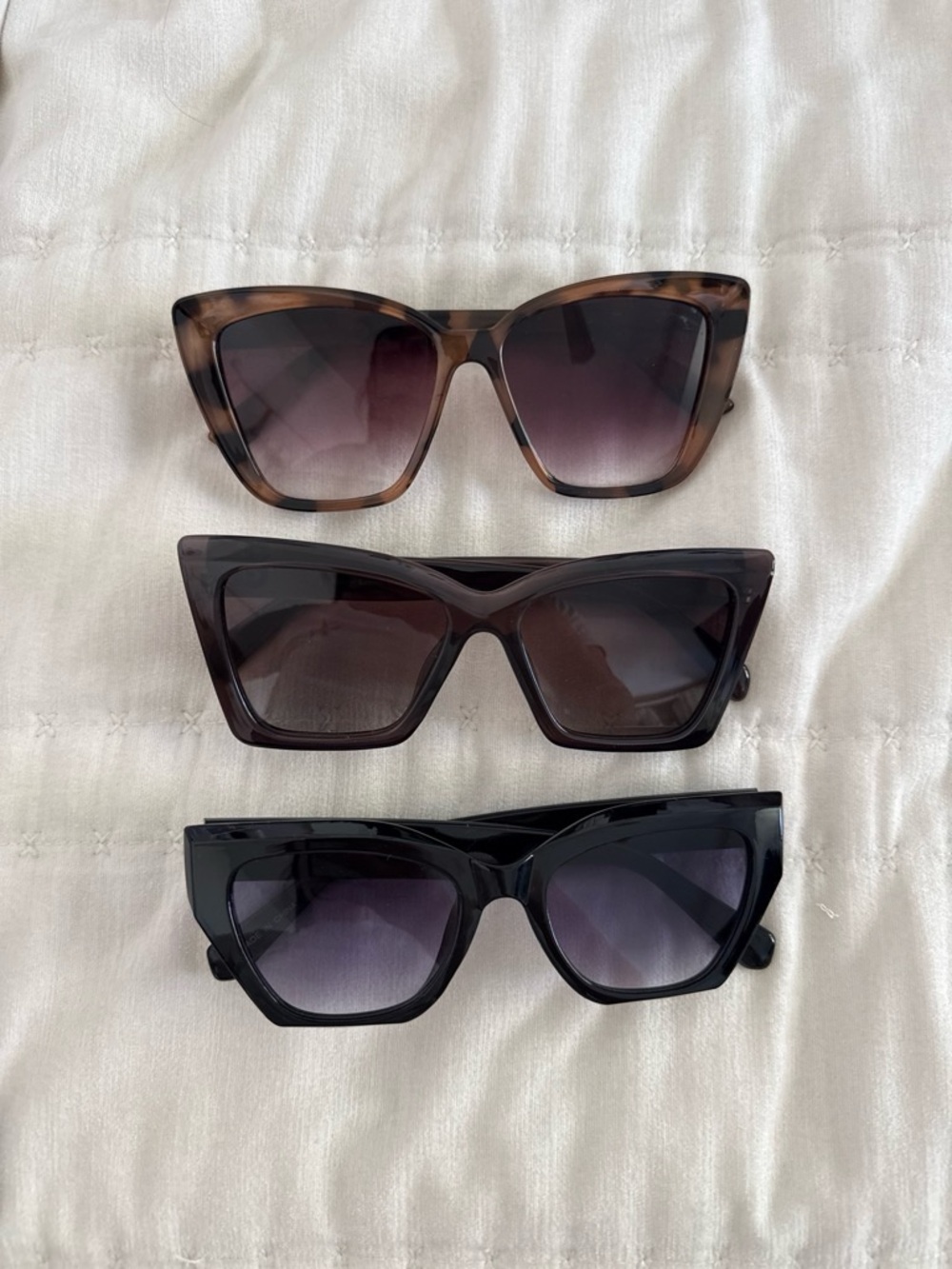 Classic Cat-Eye Sunglasses - Tortoise, Brown, Black Bundle